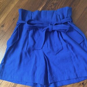Women's Blue Tie-Waist Shorts